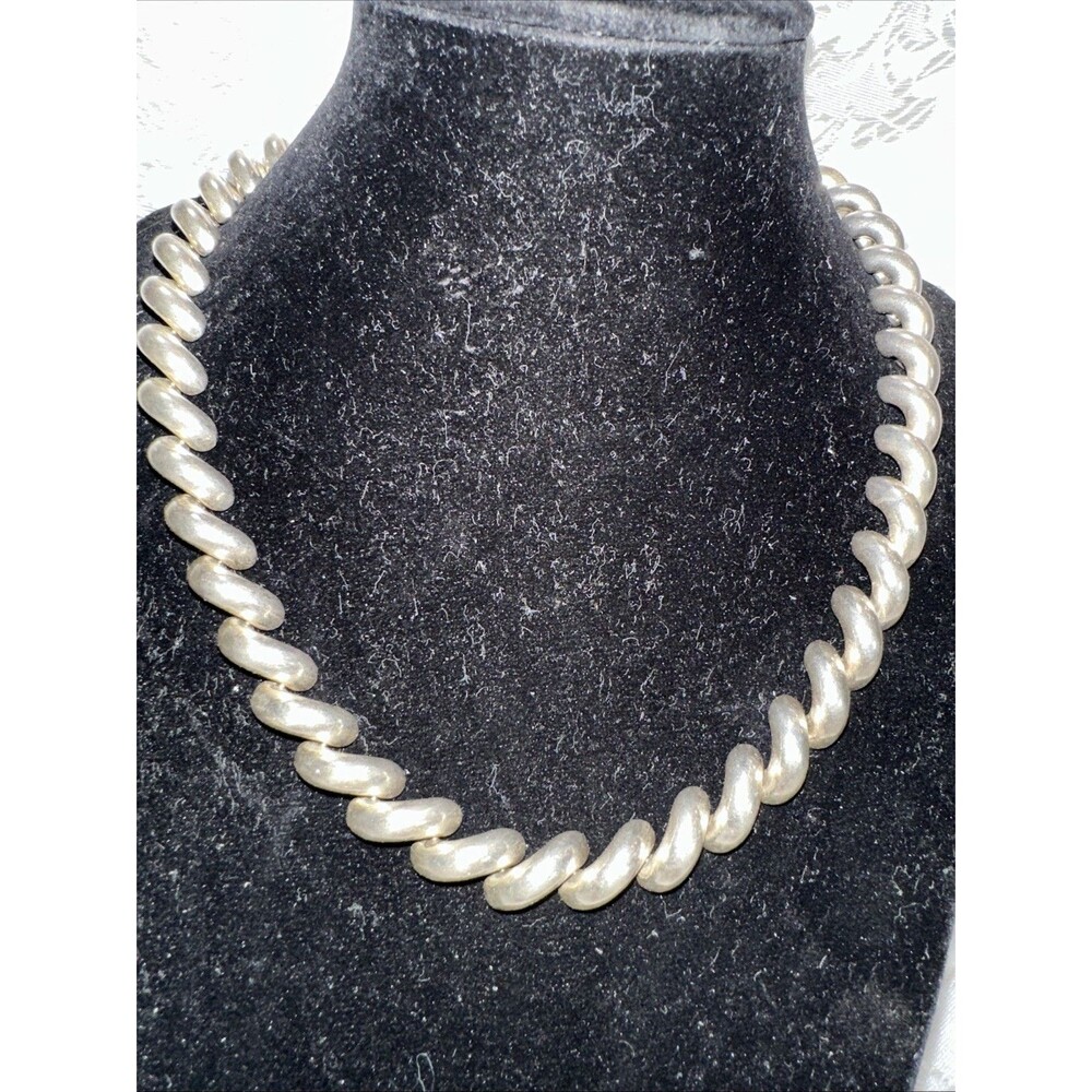 Sterling Silver Italy Macaron / San Marco Link Chain Necklace